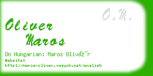 oliver maros business card